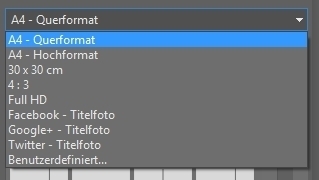 Menü für Rahmen