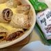 Crespelle und Rotwein